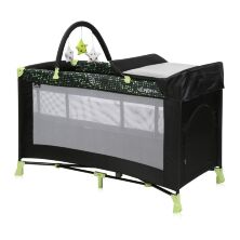 Манеж-ліжко ігровий Lorelli VERONA 2L Plus Black-Green Dots чорний