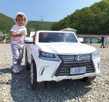 Дитячий двомісний електромобіль Джип 4WD M 3906(MP4)EBLR-1 Lexus LX 570 з планшетом, шкіряне сидіння