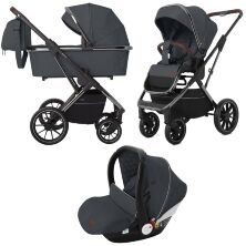 Дитяча універсальна коляска CARRELLO Aurora CRL-6502/1 (3in1) Iron Grey сіра з дощовиком
