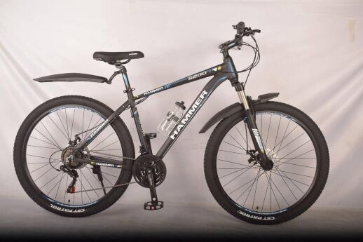 Велосипед спортивний MTB 26 дюймів Hammer NEW S200 рама 17 дюймів, промпідшипник, покришка GST JET ARMOR, чорний