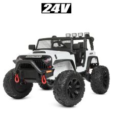 Дитячий двомісний електромобіль машина джип квадроцикл баггі M 4553EBLR-1(24V) білий**