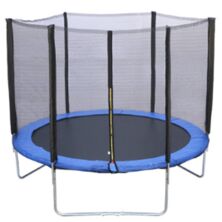 Спортивний батут круглий RJ-0088 діаметр 366см на пружинах з сіткою висота 180 см / колір синій