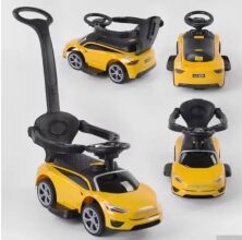 Дитяча каталка Машина-Толокар з батьківською ручкою TS 6225 Y JOY музичний руль / жовта