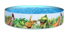 Дитячий каркасний круглий наливний басейн BESTWAY 55022 "Динозаври" діаметр 183 см/висота 38 см/об'єм 946 л