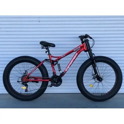 Спортивний велосипед двопідвісний Фетбайк TopRider 620 колеса 26 дюймів/SHIMANO/червоний