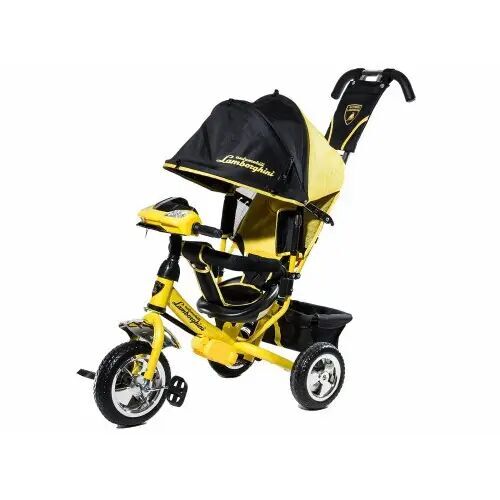 ⏩ Велосипед дитячий триколісний Lamborghini LР2O Єва колеса з фарою і ключем запалюванням жовтий