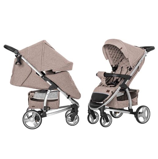 Дитяча прогулянкова коляска CARRELLO Vista CRL-8505 Stone Beige в льоні + дощовик