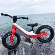 Беговел-велобіг від дитячий LANQ WLN1255 колеса 12 дюймів магнієва рама і вилка рожевий