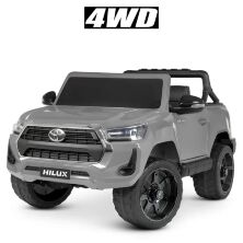 Дитячий двомісний електромобіль Джип M 4919EBLRS-11 4WD Toyota Hilux з м'яким сидінням, 4 мотори / срібло фарбований
