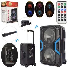 Колонка музична X16526 на акумуляторі пульт мікрофон світло