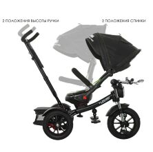 ⏩ Велосипед-коляска дитячий триколісний Turbo Trike M 4056HA-20 чорний-зелений**