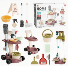 Дитячий набір для прибирання 667-56 Каталка-візок (з інструментами, пилосос, 26 предметів)