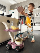 Дитячий набір для прибирання 667-56 Каталка-візок (з інструментами, пилосос, 26 предметів)