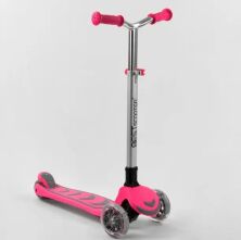 Дитячий складаний самокат триколісний Best Scooter Y-00211 алюмінієвий/колір рожевий