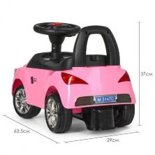 Дитяча каталка Машина-Толокар BAMBI M 3147C-8 Mercedes музичне кермо / рожеве для дівчинки