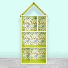 Будиночок-стелаж-полиця для іграшок і книг H 2020-9-2 лайм міні Динозаври**