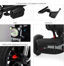 ⏩ Велосипед-коляска дитячий триколісний Turbo Trike M 4056HA-20-6 чорний-блакитний**