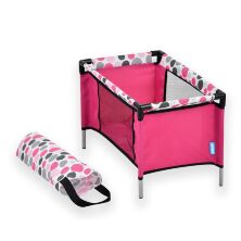 Іграшковий ляльковий МАНЕЖ ліжко для ляльки HAUCK D89809 "з чохлом / малиновий**