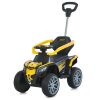Дитячий електромобіль 2в1 каталка толокар з мотором M 6126EBLR-6 квадроцикл з батьківською ручкою жовтий