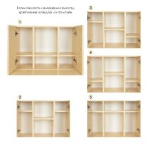 Дитяча дерев'яна парта зі стільчиком W903-10-3 регульована по висоті / з шафками / Венге світло.**