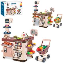 Дитячий ігровий набір супермаркет МАГАЗИН великий 668-105-06 Прилавок з аксесуарами / 63 предмета / 2 кольори**