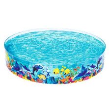 Дитячий каркасний круглий наливний басейн BESTWAY 55031 "Рибки" діаметр 244 см/висота 46 см/об'єм 2074 л