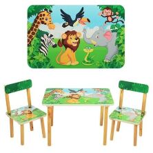 Дитячий стіл з двома стільчиками Bambi 501-11 Зоопарк**