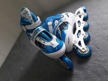 Ролики дитячі розсувні розмір L (39-42) 8000 PVC Блакитні — Білі