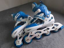 Ролики дитячі розсувні розмір L (39-42) 8000 PVC Блакитні — Білі