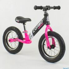 Велобіг від "CORSO" 88621 сталева рама колеса 12" надувні рожевий