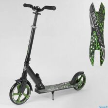 Самокат Best Scooter 70875 затискач керма амортизатор складаний чорно-зелений
