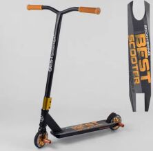 Самокат трюковий Best Scooter 91135 HIC-система Пеги алюмінієвий диск і дека чорно-помаранчевий