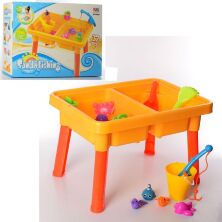 Дитячий ігровий столик-пісочниця Bambi 8806B відро лійка лопатка граблі пасочки та інше**
