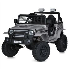 Дитячий одномісний електромобіль Джип M 5991EBLR-11(24V) Jeep Rubicon шкіряне сидіння сірий