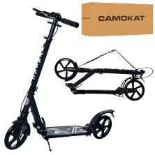 Дорослий двоколісний самокат складаний iTrike SR2-018-10-B1 з ручним гальмом і замком / чорний**