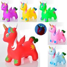 Дитяча іграшка Гумовий стрибун тварина MS 3364 Єдиноріг Конячка ПЕГАС / звук. і світло. ефекти / 6 кольорів**