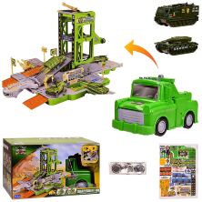Дитячий ігровий набір Гараж Паркування E7001-3 Автопаркінг "Військова техніка" з машинками / світло і звук