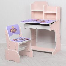 Дитяча парта растишка зі стільчиком Bambi B 2071-40-2 Софія Чудова рожева**