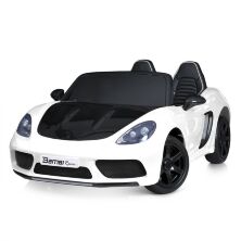 Дитячий двомісний електромобіль машина M 5737AL-1(48V) Спорткар Porsche Cayman, шкіряне сидіння / білий