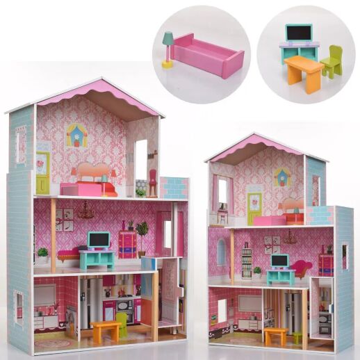Будиночок для ляльок Лол ЛОЛ 8366 ляльковий Дім триповерховий пластмасовий з ляльками лол і аксесуарами