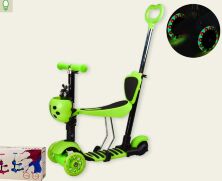 Самокат беговел дитячий триколісний SC17099 з батьківською ручкою / колір зелений