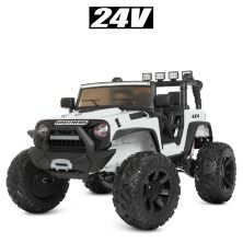 Дитячий двомісний електромобіль машина джип квадроцикл баггі Bambi Racer M 4296EBLR-1(24V) білий**