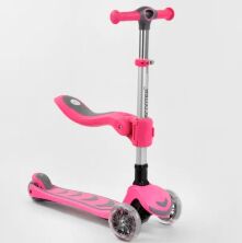 Дитячий складаний самокат c сидінням триколісний Best Scooter T-05165 алюмінієвий / колір рожевий