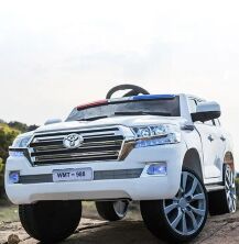 Дитячий двомісний електромобіль машина джип Bambi Racer 4WD M 4609EBLR-1Toyota / шкіряне сидіння / білий