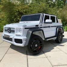 Дитячий двомісний електромобіль джип Mercedes-Maybach M 6150AL-1(24V) шкіряне сидіння білий