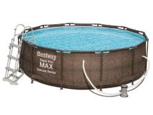 Каркасний круглий басейн З ДРАБИНОЮ і фільтр-насосом BestWay 56709 розмір 366х100см / обсяг 9150л