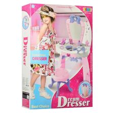 Дитячий туалетний столик, трюмо для дівчинки 8300 зі стільчиком і аксесуарами рожевий**