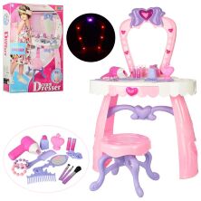 Дитячий туалетний столик, трюмо для дівчинки 8300 зі стільчиком і аксесуарами рожевий**