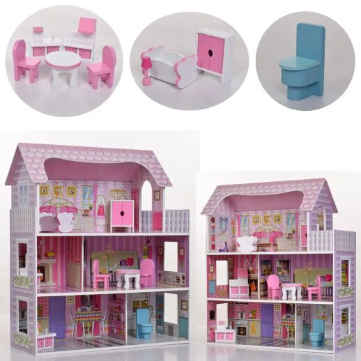 Будиночок для ляльок Лол ЛОЛ 8366 ляльковий Дім триповерховий пластмасовий з ляльками лол і аксесуарами