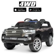 Дитячий двомісний електромобіль машина джип Bambi Racer 4WD M 4609EBLR-2 Toyota / шкіряне сидіння / чорний